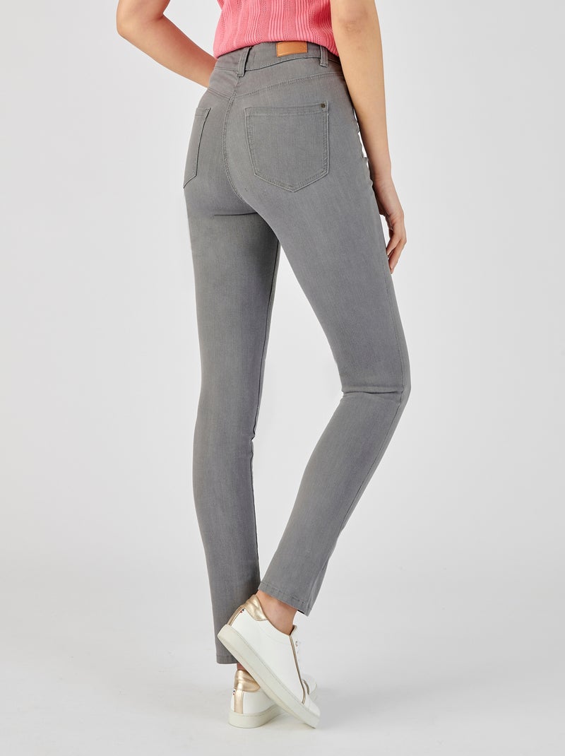 Jean slim taille haute Perfect Fit by Damart - Damart Bleu gris - Kiabi