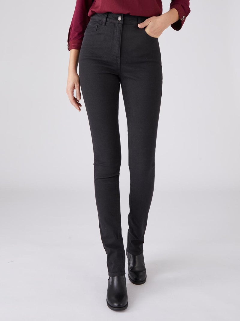 Jean slim taille haute Perfect Fit by Damart - Damart Noir - Kiabi