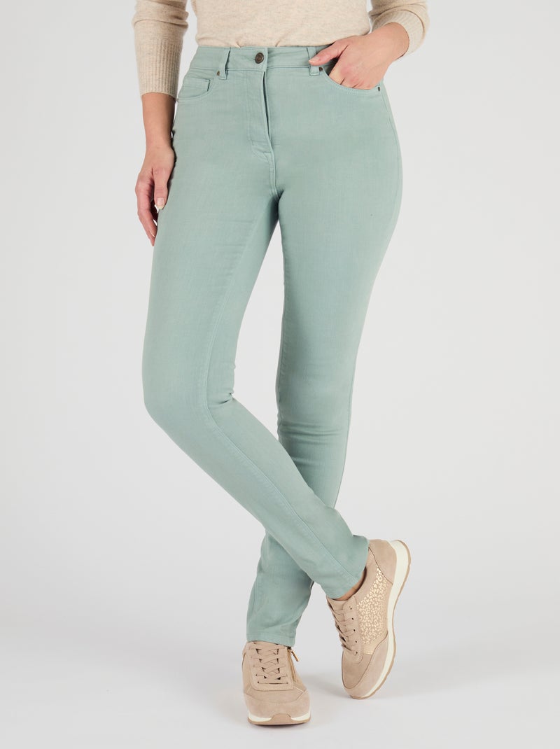 Jean slim taille haute Perfect Fit by Damart - Damart Vert anis - Kiabi