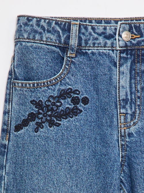 Jean straight avec broderies - Kiabi