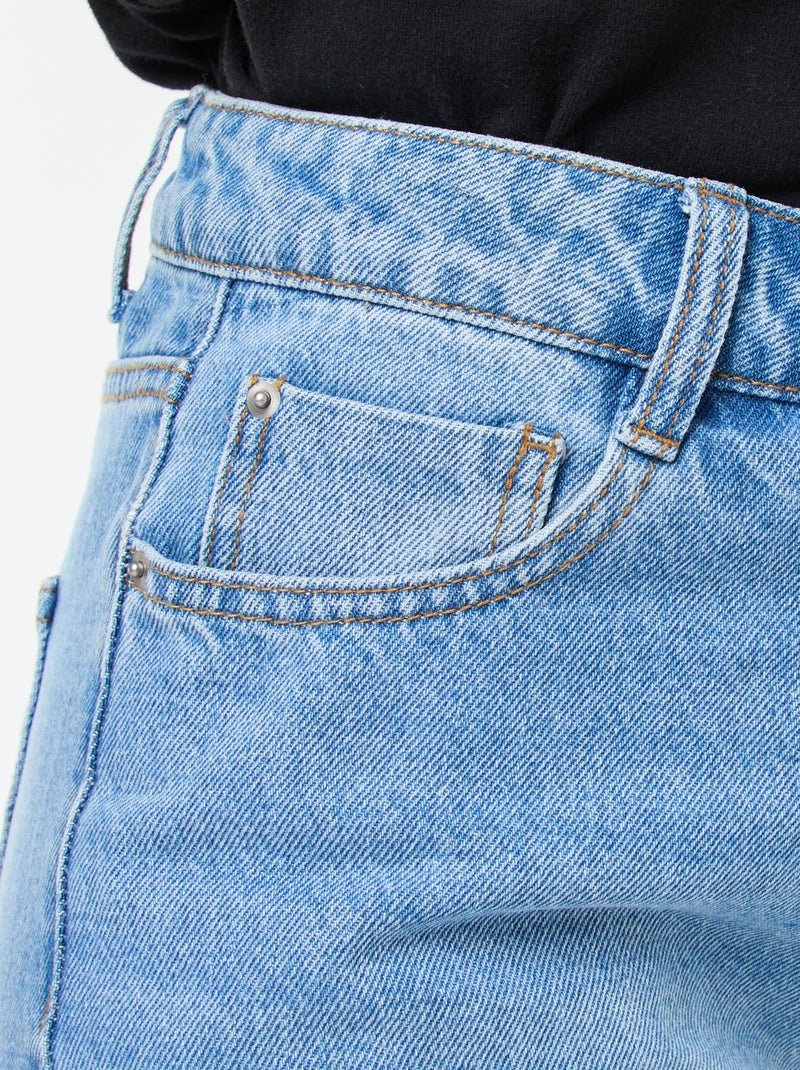 Jean straight / coupe droite à taille haute - L32 Bleu - Kiabi