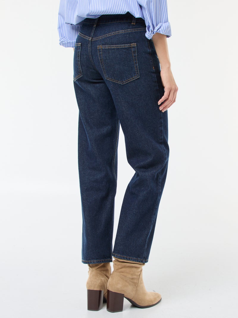 Jean straight / coupe droite à taille haute - L32 Bleu - Kiabi