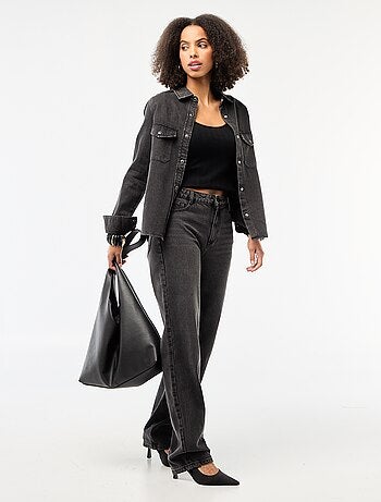 Jean straight / coupe droite à taille haute - L32