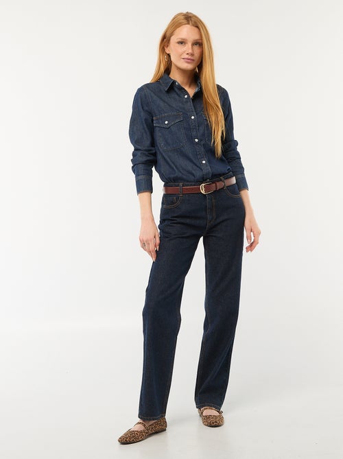 Jean straight denim en coton - Kiabi