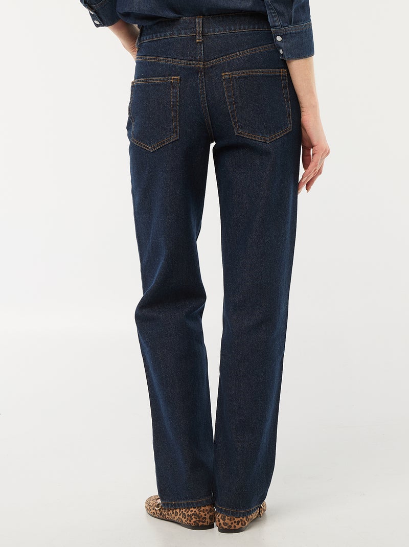 Jean straight denim en coton Bleu - Kiabi