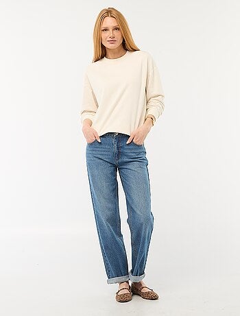Jean straight denim en coton