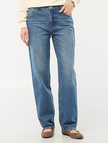 Jean straight denim en coton