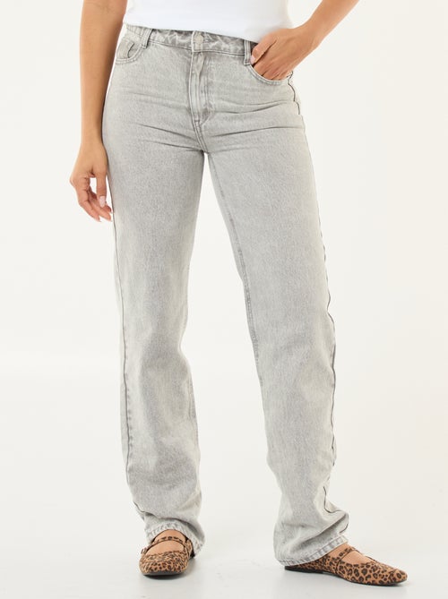 Jean straight denim en coton - Kiabi