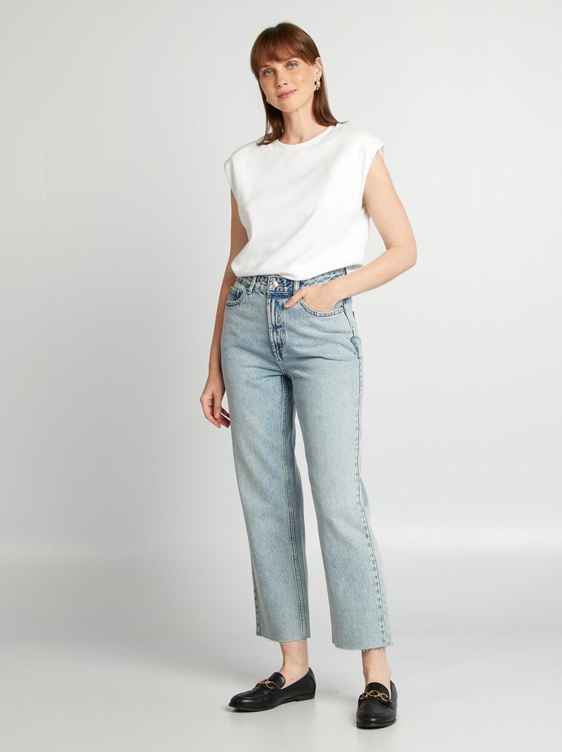Jean straight en coton Bleu - Kiabi