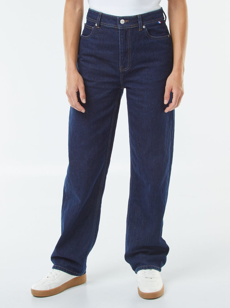 Jean straight taille haute Bleu - Kiabi