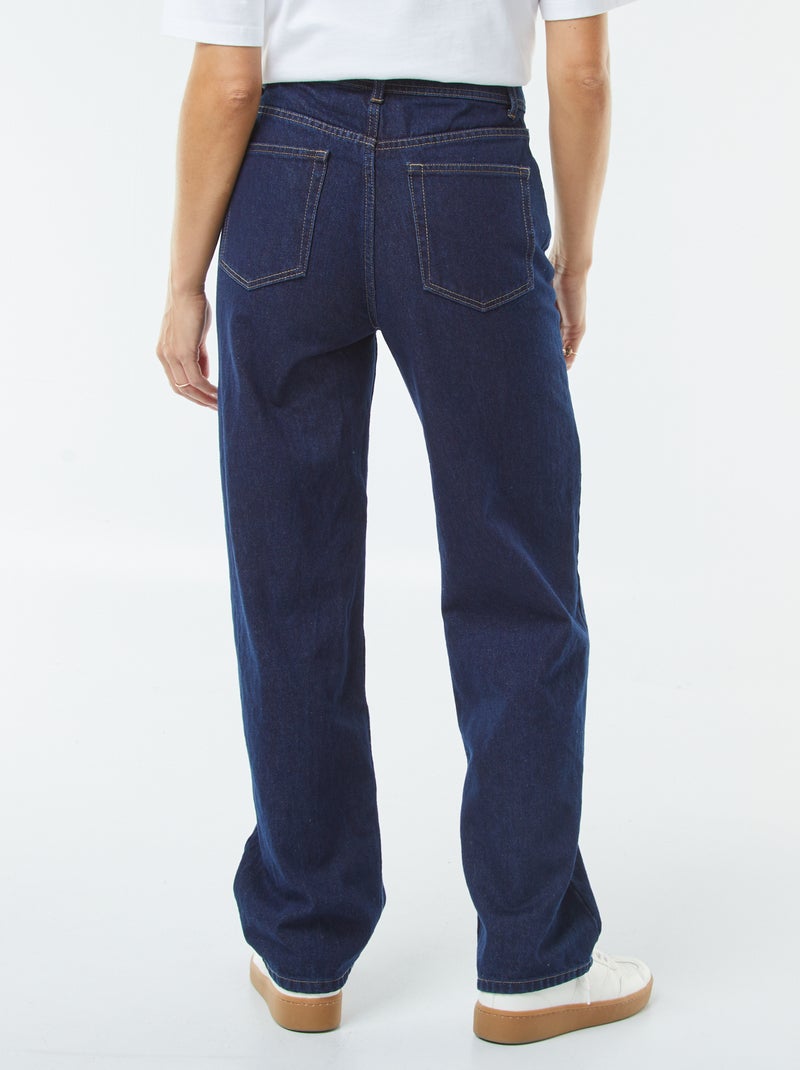 Jean straight taille haute Bleu - Kiabi