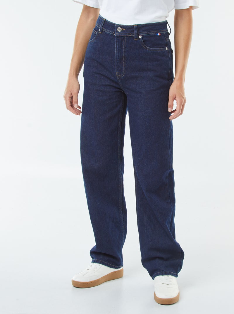 Jean straight taille haute Bleu - Kiabi