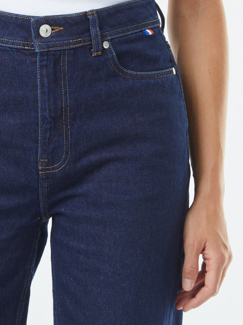 Jean straight taille haute Bleu - Kiabi
