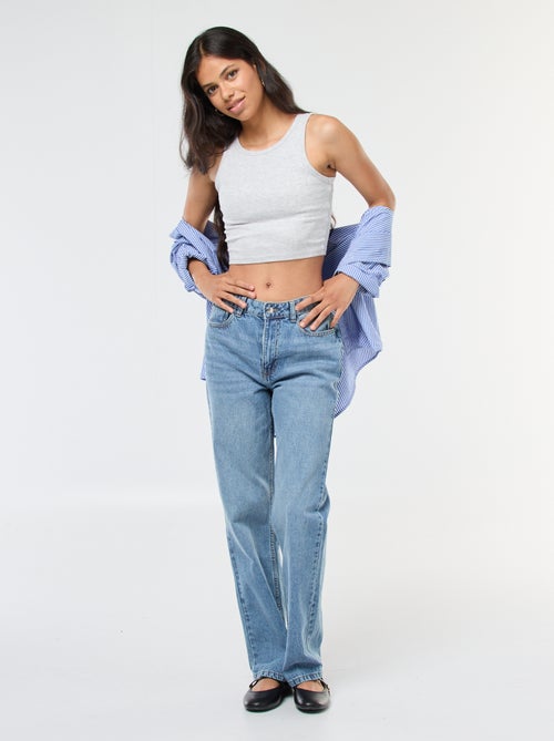 Jean straight taille haute - Kiabi