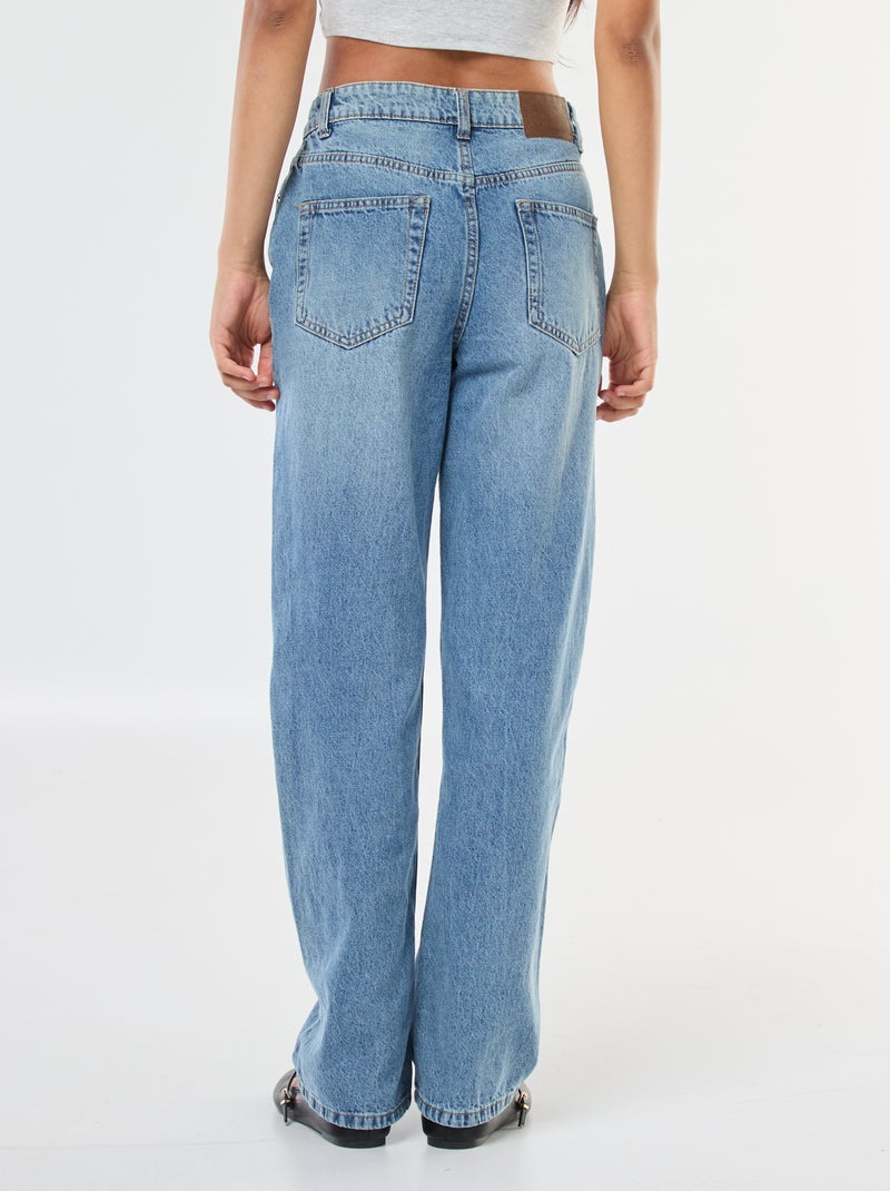 Jean straight taille haute Double stone - Kiabi