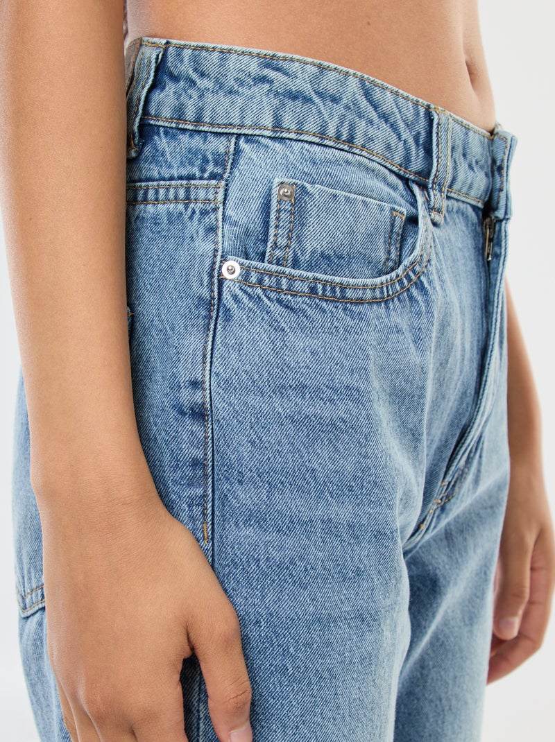 Jean straight taille haute Double stone - Kiabi