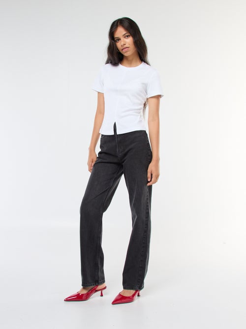 Jean straight taille haute - Kiabi