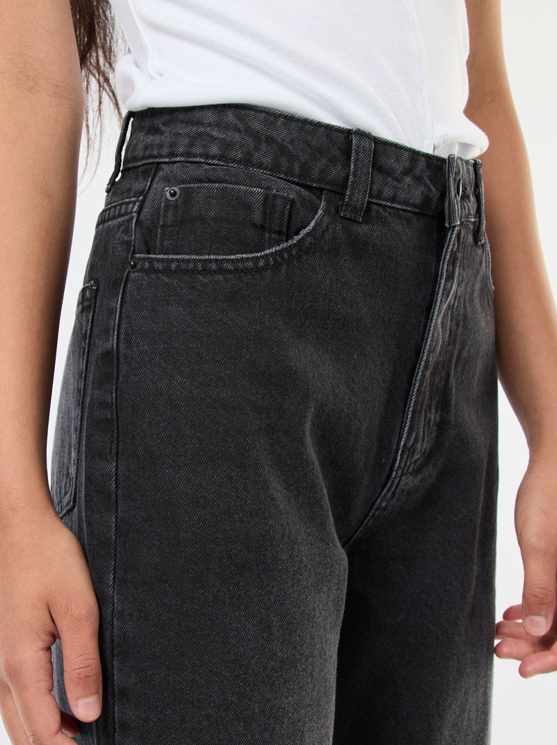 Jean straight taille haute Gris - Kiabi