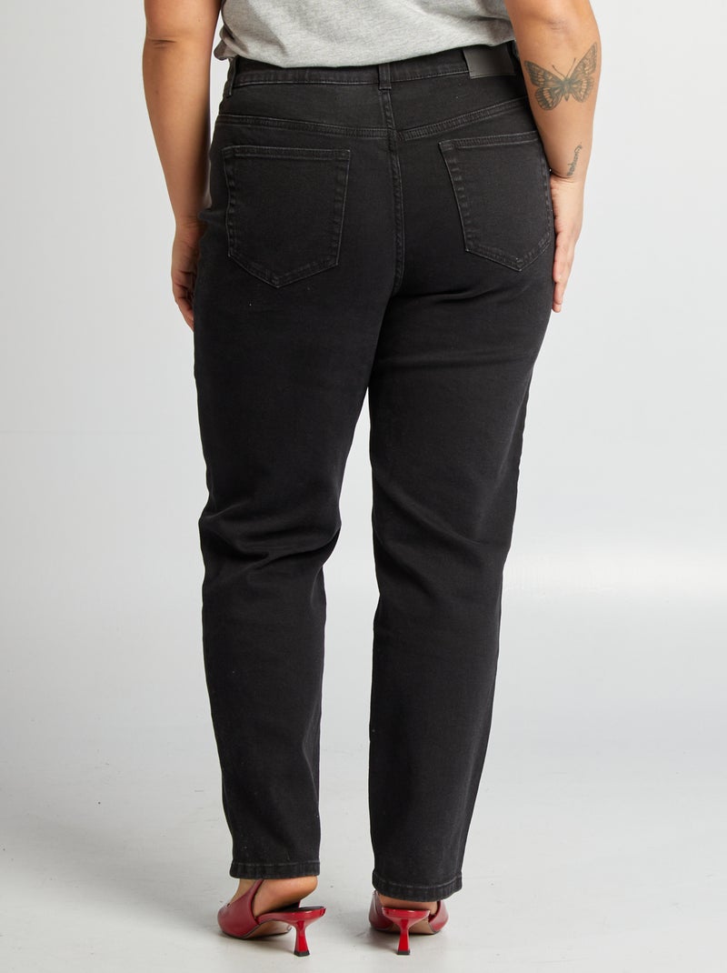Jean straight taille haute Noir - Kiabi