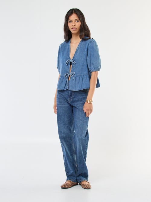 Jean straight taille haute - Kiabi