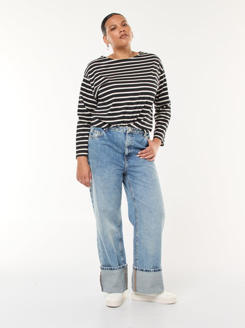 Jean straight turn up - Kiabi