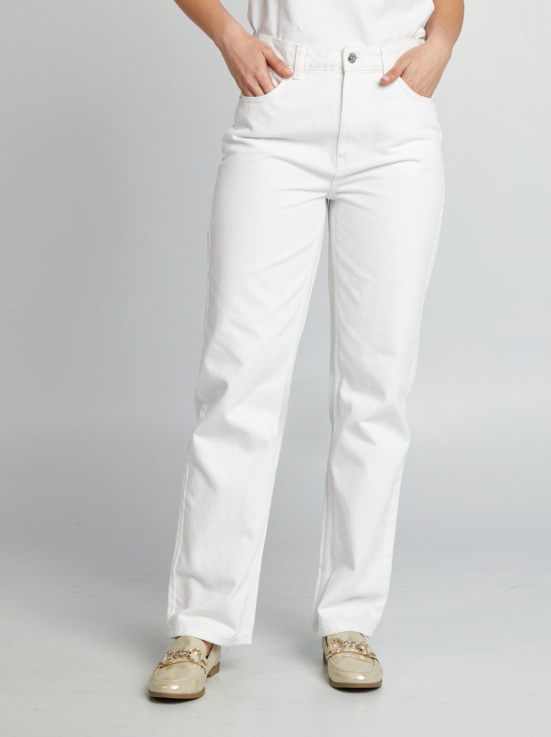 Jean straight uni blanc - Kiabi