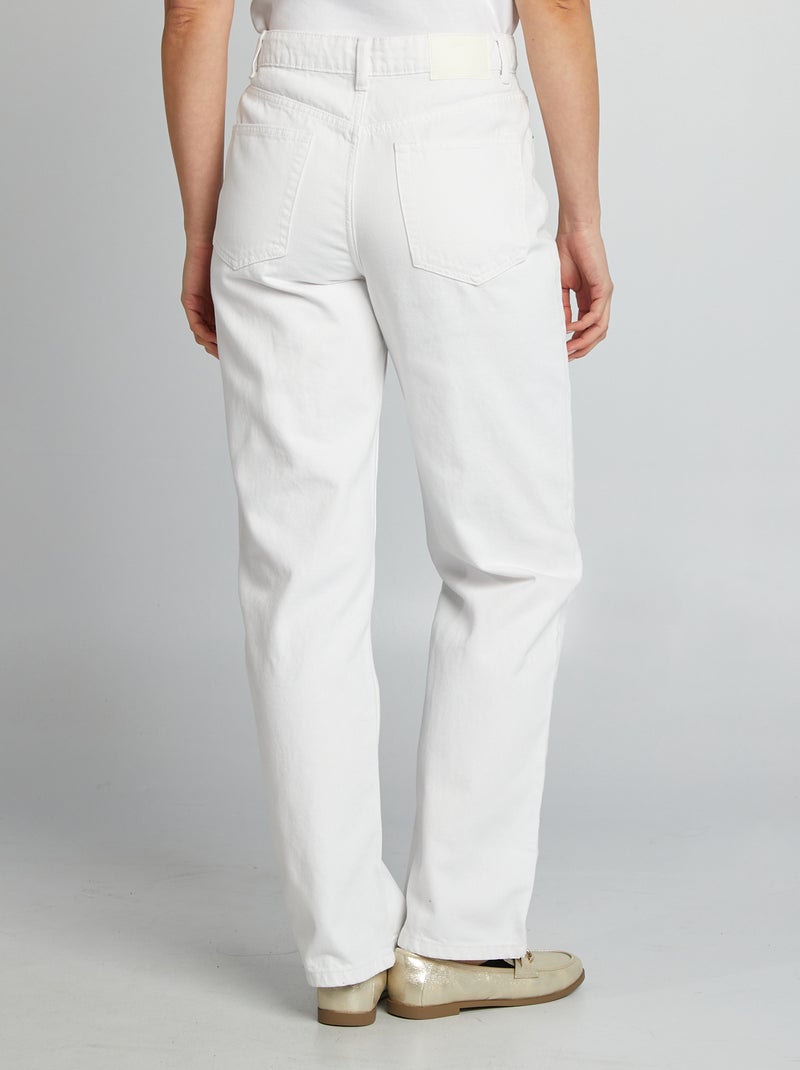 Jean straight uni blanc - Kiabi