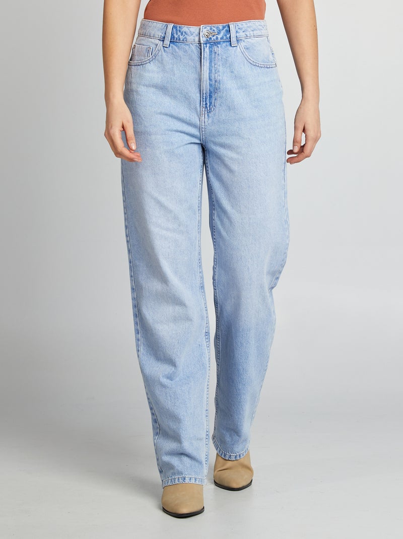 Jean straight uni Double stone - Kiabi