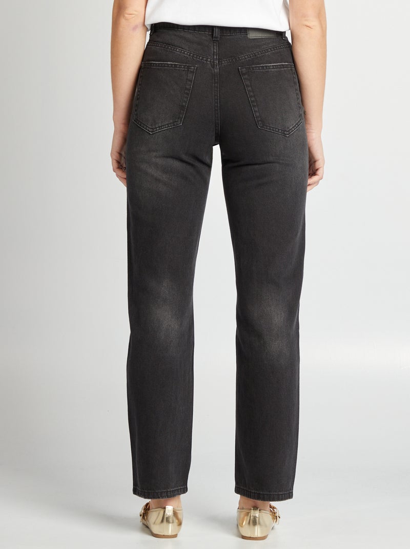Jean straight uni Noir - Kiabi