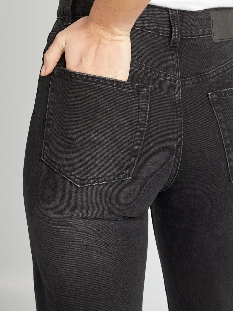 Jean straight uni Noir - Kiabi