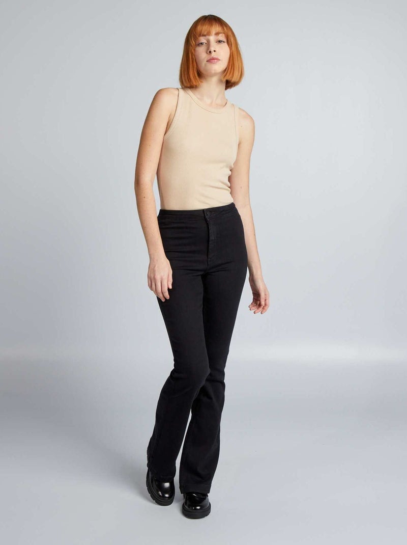 Jean stretch flare/bootcut à taille haute Noir - Kiabi