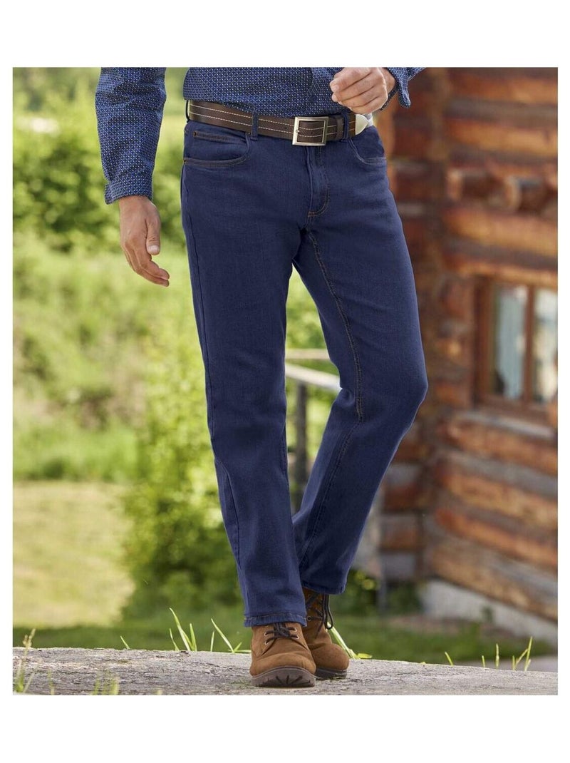 Jean Stretch Taille Elastiquée   - ATLAS FOR MEN Bleu foncé - Kiabi