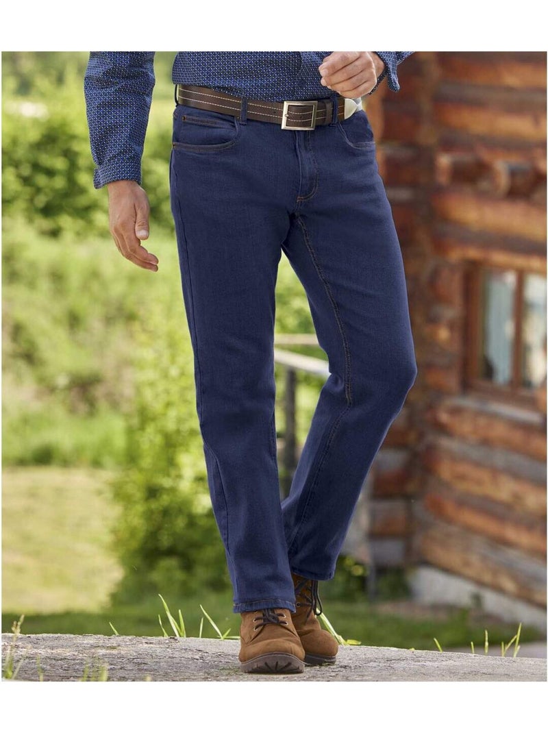 Jean stretch taille elastiquée   - atlas for men Bleu foncé - Kiabi