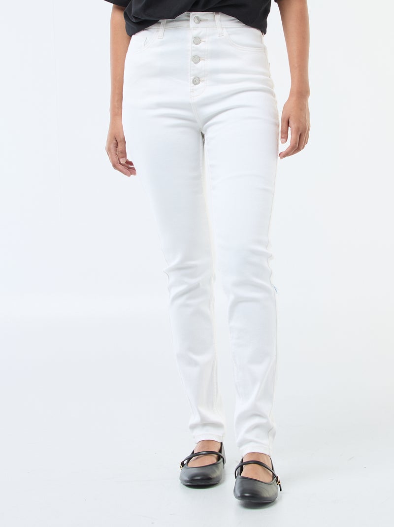 Jean super skinny taille très haute - L34 Blanc - Kiabi