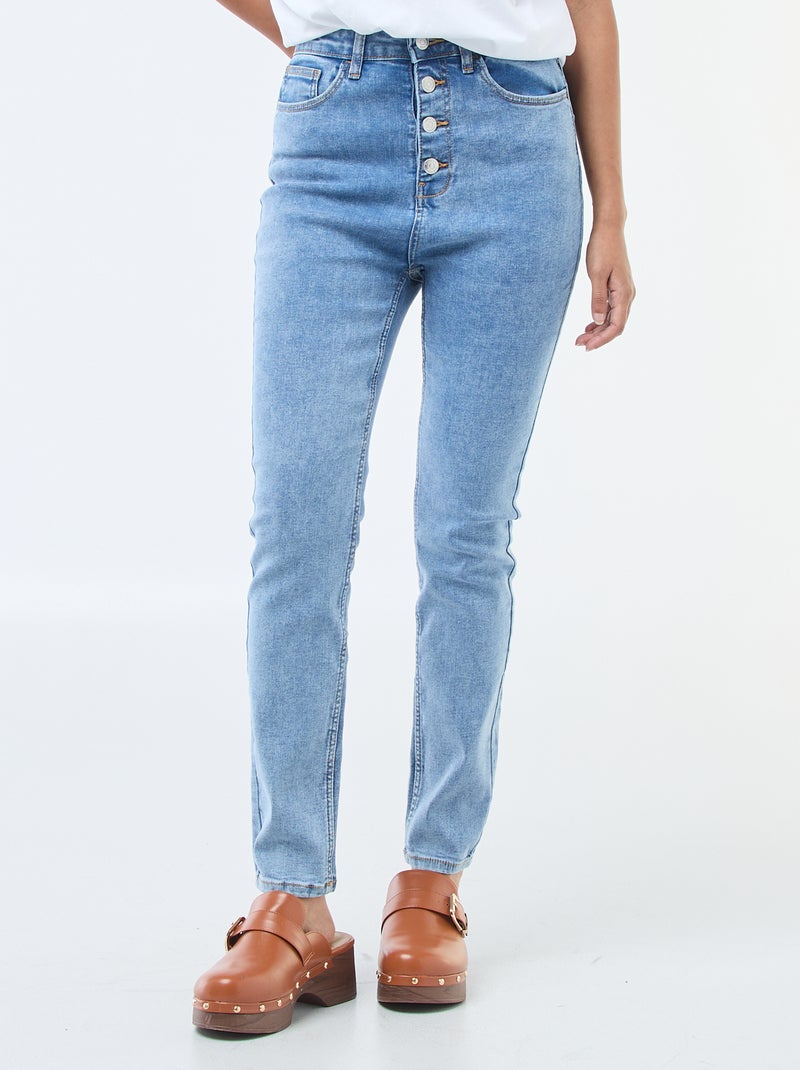 Jean super skinny taille très haute - L34 Bleu - Kiabi