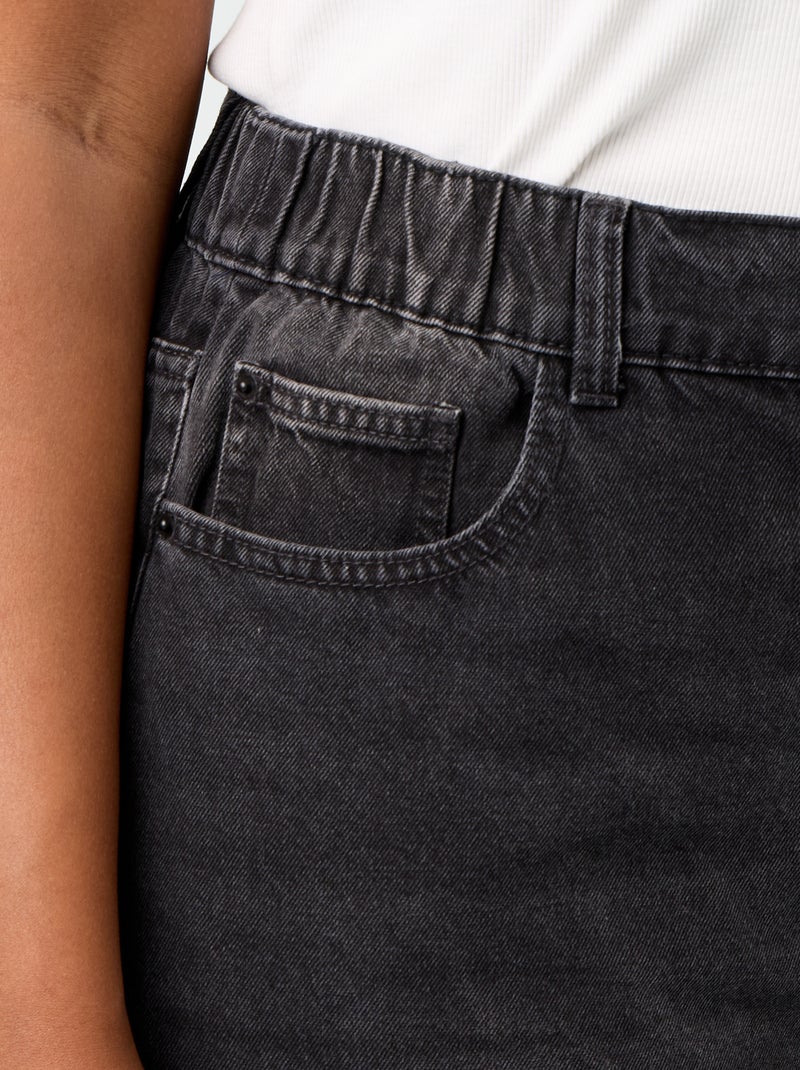 Jean super wide leg à 5 poches Noir - Kiabi