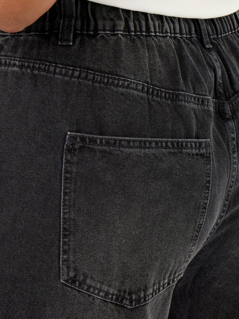 Jean super wide leg à 5 poches Noir - Kiabi