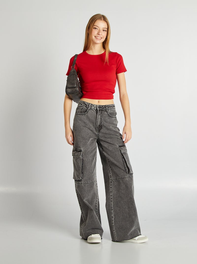 Skateboard Pantalon Style Skateur Femme Femmes Taille Élastique