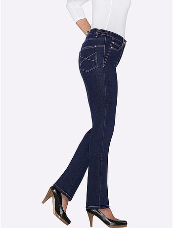 Jean 5 poches ceinture élastique latérale - taille courte - moda vilona
