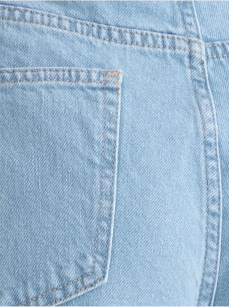 Jean taille haute à jambes larges Bleu clair - Kiabi
