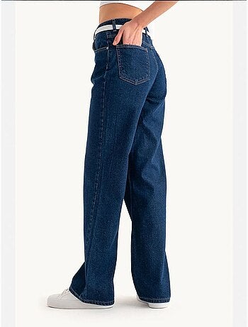 Jean taille haute à jambes larges