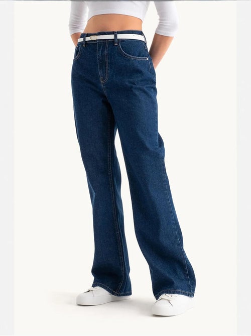 Jean taille haute à jambes larges - Kiabi Jean taille haute à jambes larges - Kiabi