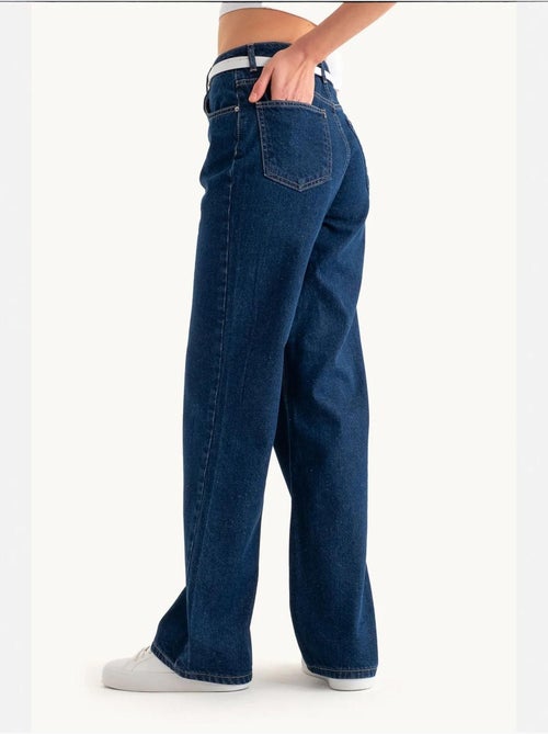 Jean taille haute à jambes larges - Kiabi Jean taille haute à jambes larges - Kiabi