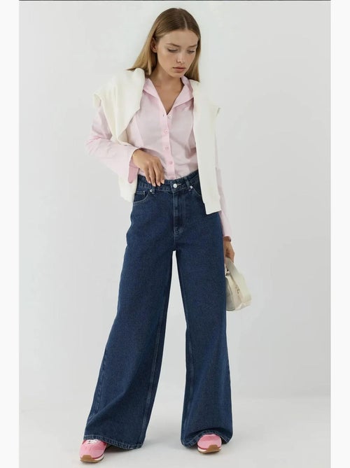 Jean taille haute à jambes larges hiccup - Kiabi