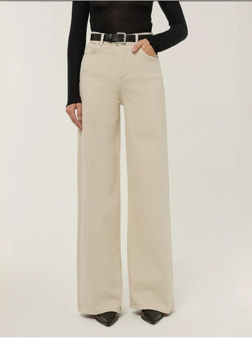 Jean taille haute à jambes larges hiccup - Kiabi Jean taille haute à jambes larges hiccup - Kiabi