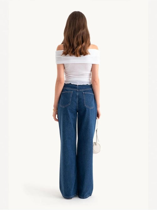 Jean taille haute à jambes super larges - Kiabi