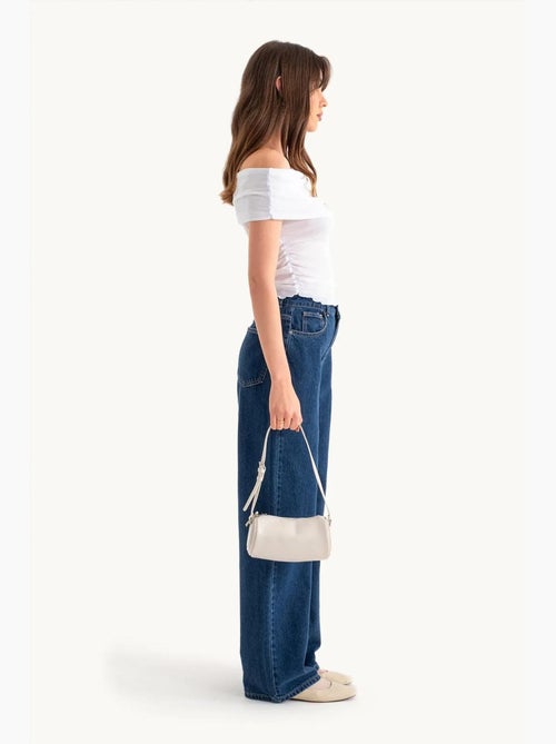 Jean taille haute à jambes super larges hiccup - Kiabi Jean taille haute à jambes super larges hiccup - Kiabi