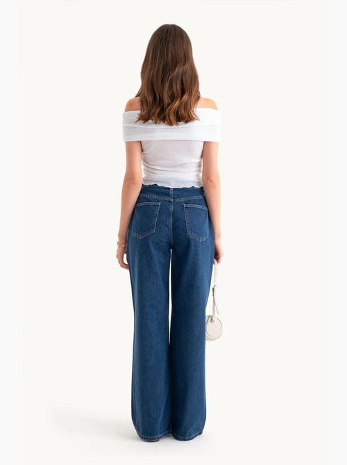 Jean taille haute à jambes super larges hiccup - Kiabi Jean taille haute à jambes super larges hiccup - Kiabi
