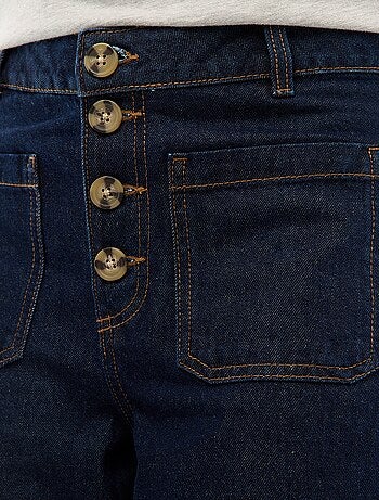Jean taille haute avec boutons