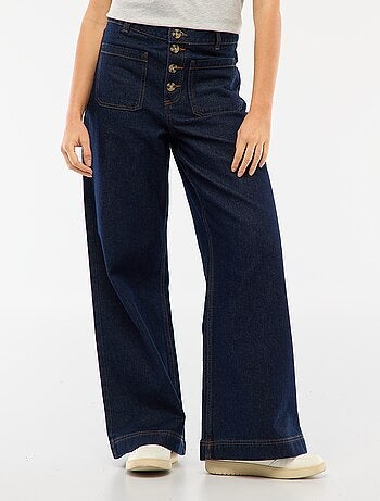 Jean taille haute avec boutons